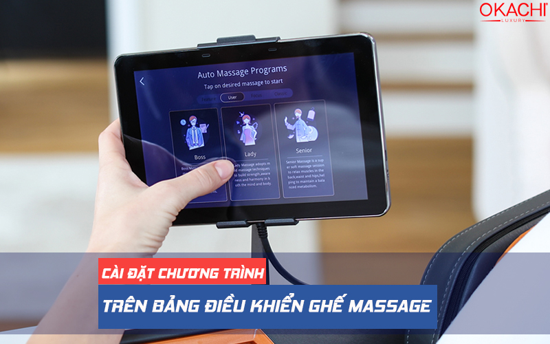 5 bước cài đặt chương trình trên bảng điều khiển GHẾ MASSAGE