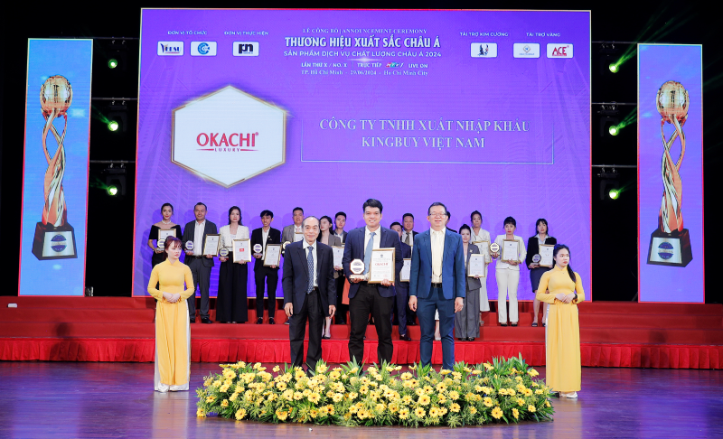OKACHI ĐẠT HUY CHƯƠNG VÀNG TOP 10 SẢN PHẨM DỊCH VỤ CHẤT LƯỢNG CHÂU Á 2024