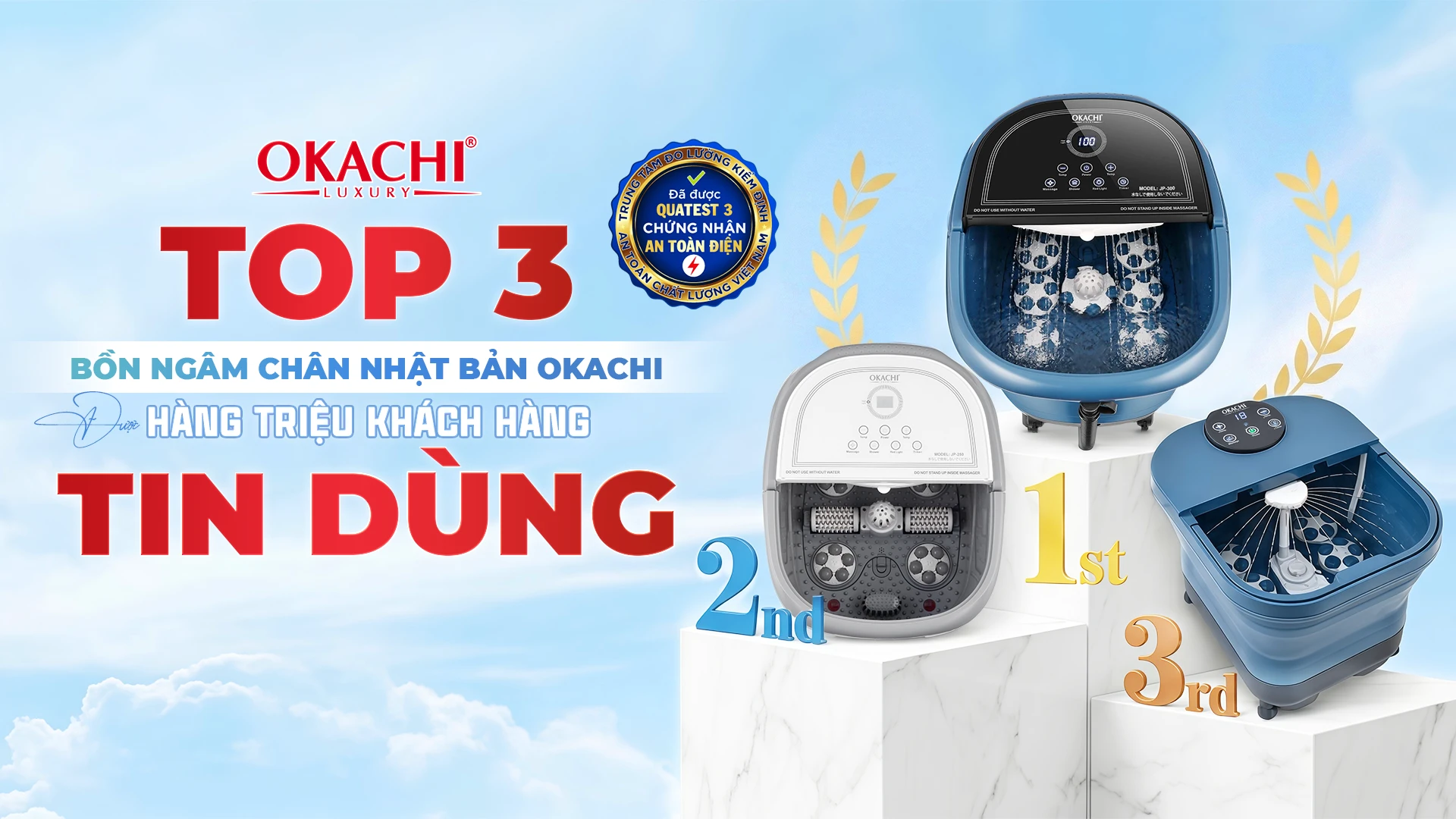 Top 3 bồn ngâm chân OKACHI NHẬT BẢN được hàng triệu khách hàng tin dùng