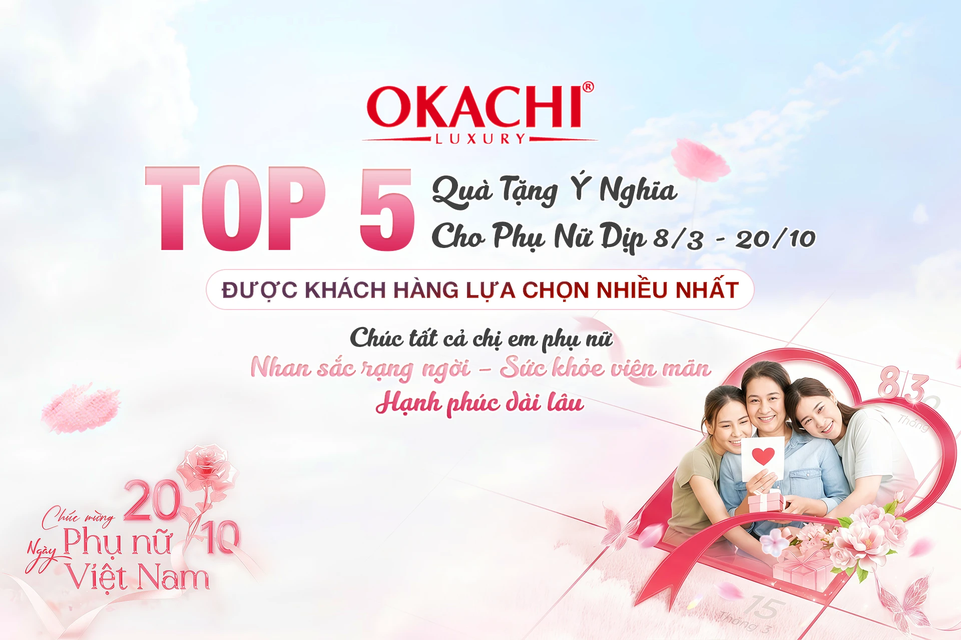 TOP 5 QUÀ TẶNG Ý NGHĨA CHO PHỤ NỮ DỊP 8/3 - 20/10 ĐƯỢC KHÁCH HÀNG LỰA CHỌN NHIỀU NHẤT
