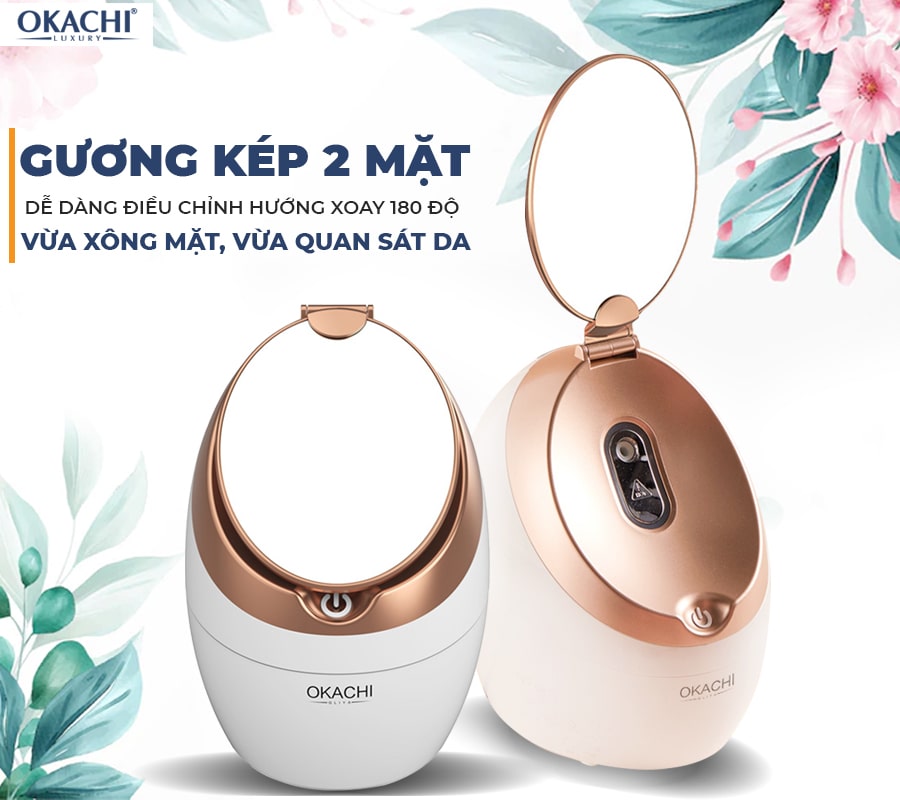 Máy xông hơi mặt OKACHI OG-2886 Cao cấp (Tích hợp gương)