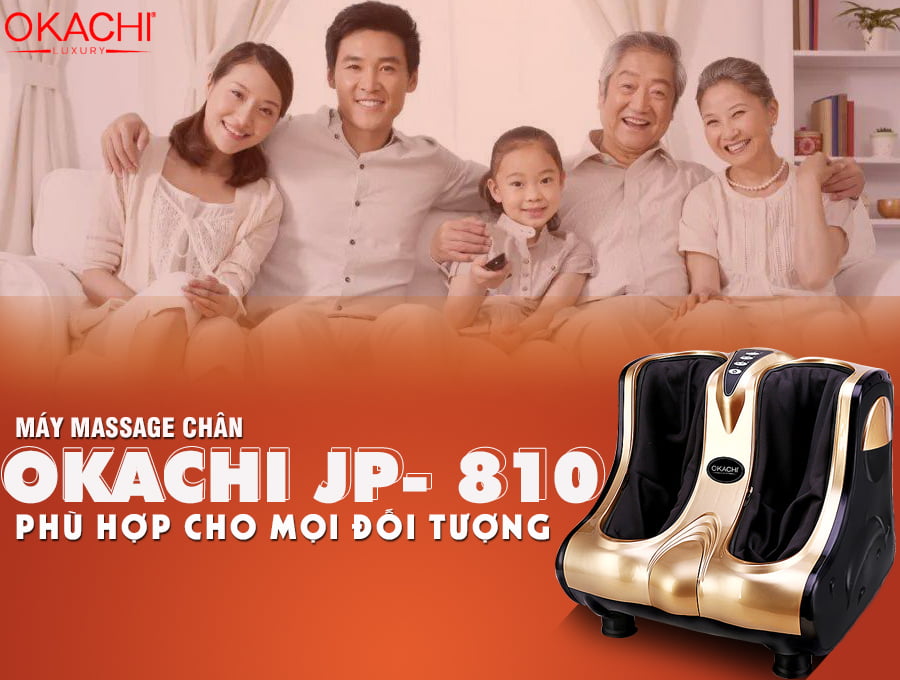 Máy massage chân hồng ngoại 3D OKACHI JP-810 (màu Gold)