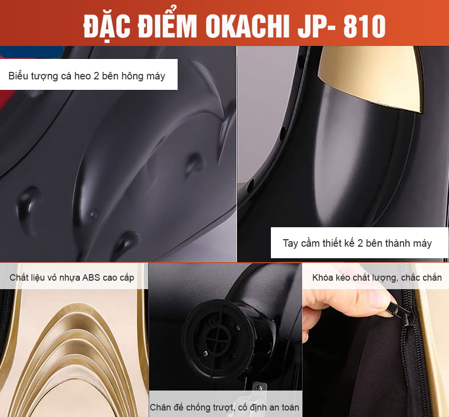 Máy massage chân hồng ngoại 3D OKACHI JP-810 (màu Gold)