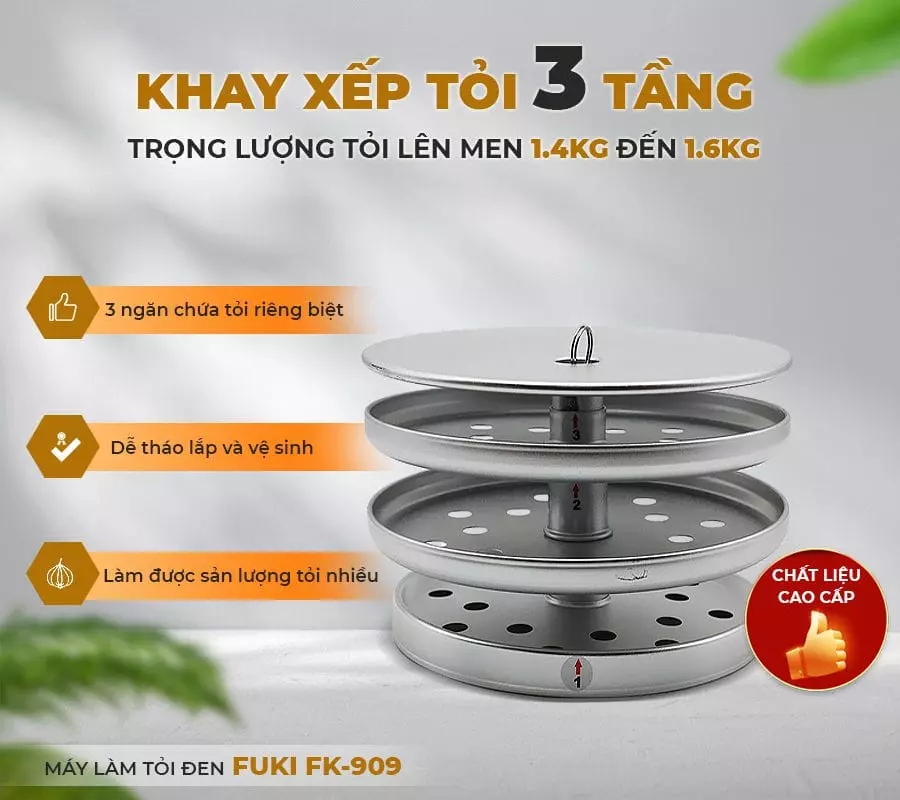 Máy làm tỏi đen Fuki FK-909 dòng cao cấp loại 5L (tím bạc) 