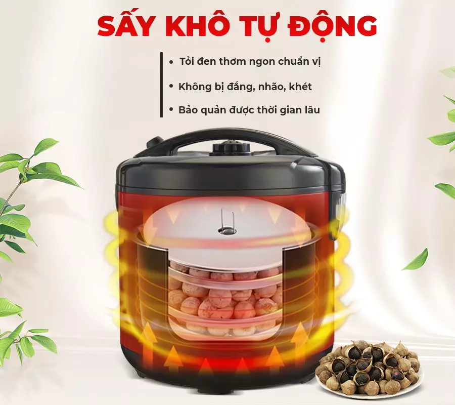 Máy làm tỏi đen Fuki FK-909 dòng cao cấp loại 5L (đỏ mận)