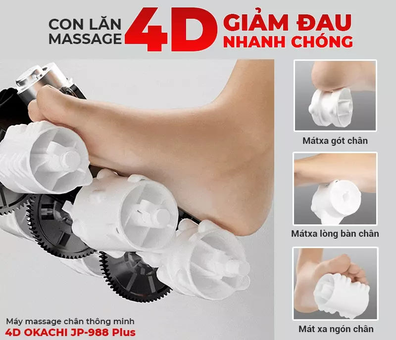 Máy massage chân thông minh 4D OKACHI JP-988 Plus