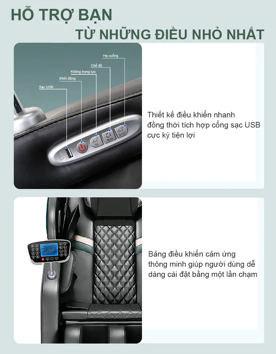 Ghế massage toàn thân OKACHI Luxury Star JP-i9 xanh (hàng trưng bày mới 96%)