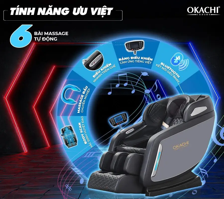 Ghế massage toàn thân OKACHI LUXURY Star JP-I9