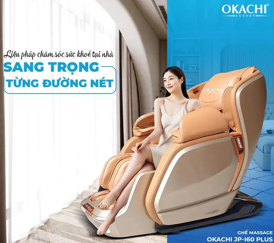 Ghế massage toàn thân OKACHI JP-i60 Plus ( Vàng Gold)