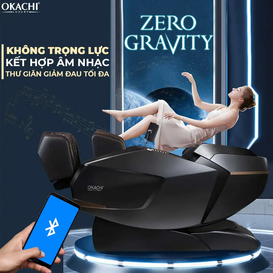 Ghế Massage Phi Thuyền OKACHI LUXURY ROYAL JP-8899 Cao Cấp (màu đen)