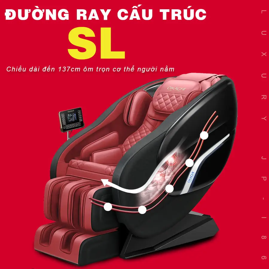 Ghế massage toàn thân CHÍNH HÃNG OKACHI LUXURY JP-I86