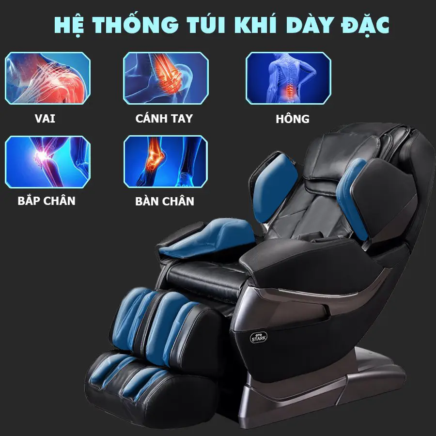 Ghế massage toàn thân OKACHI OTO STACK SK-01(Black)