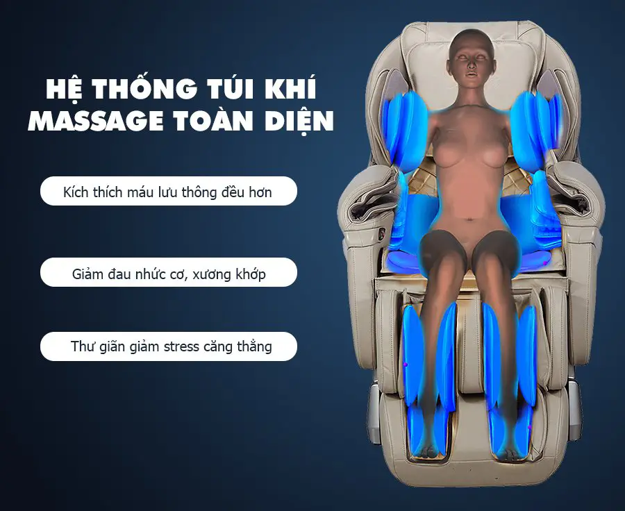 Ghế massage toàn thân OKACHI OTO STACK SK-01 (Cream)