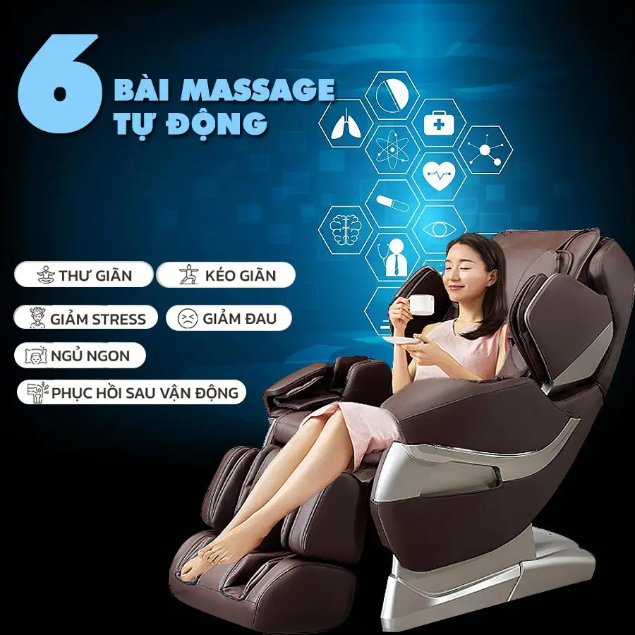 Ghế massage toàn thân OKACHI OTO STACK SK-01 (coffee)