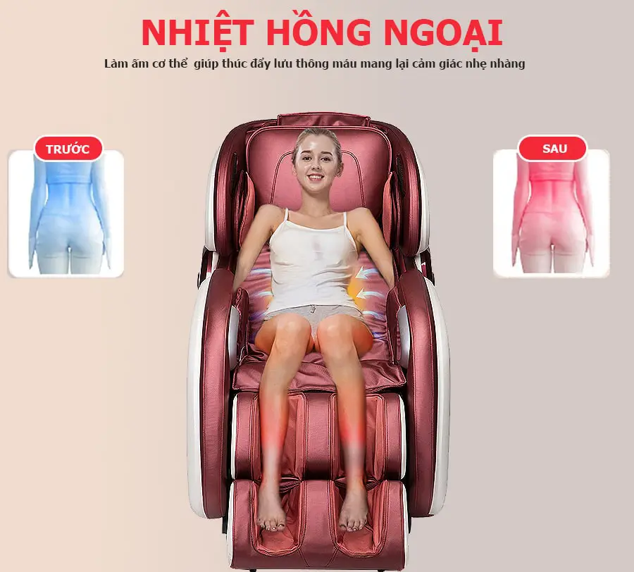 Ghế massage toàn thân OKACHI OTO Essentia ES-05A (màu đỏ)
