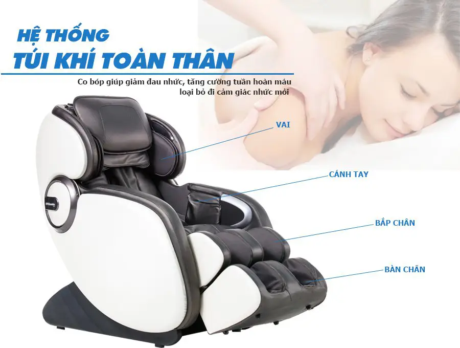 Ghế massage toàn thân OKACHI OTO Essentia ES-05A (màu xám)