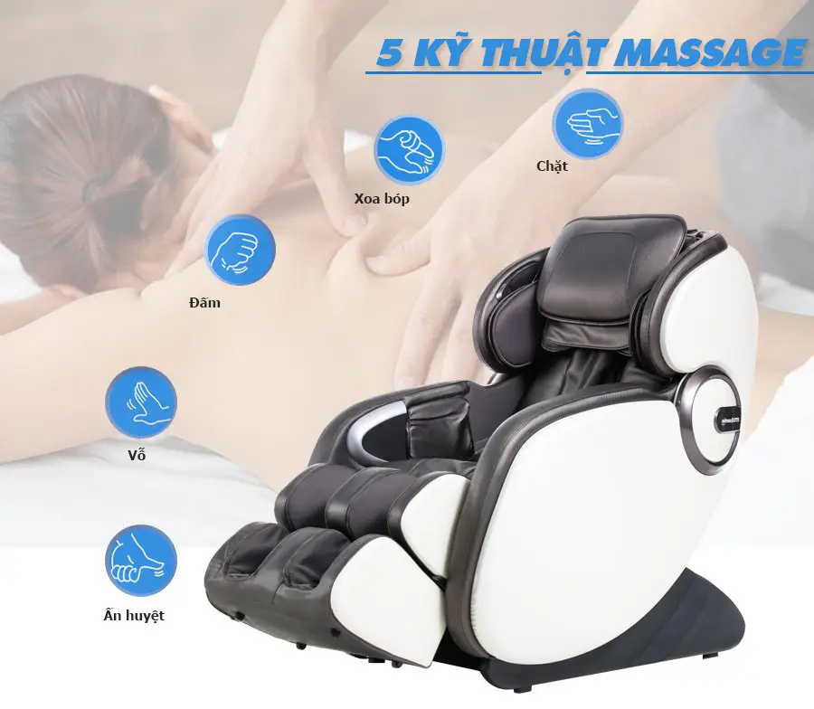 Ghế massage toàn thân OKACHI OTO Essentia ES-05A (màu xám)