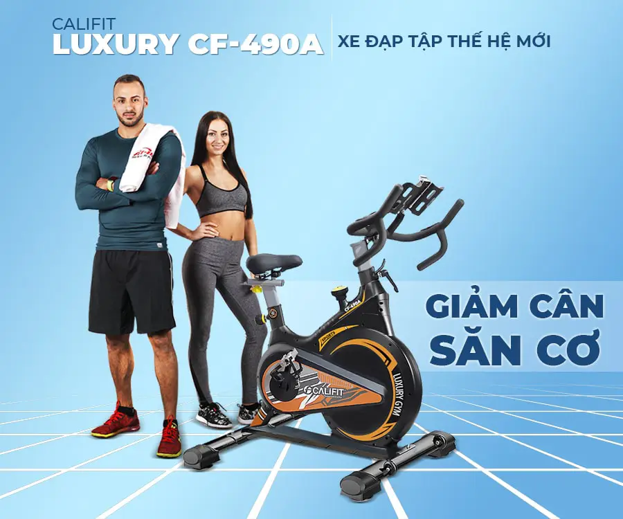Xe đạp tập Califit Luxury CF-490A (Đen Cam)