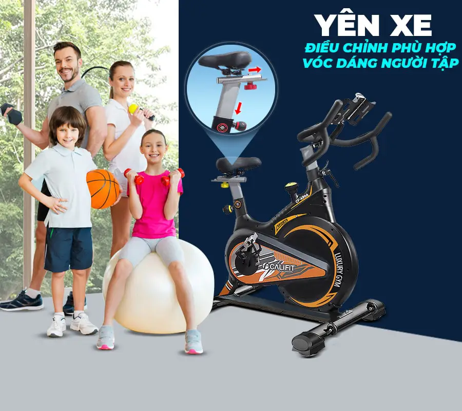 Xe đạp tập Califit Luxury CF-490A (Đen Cam)