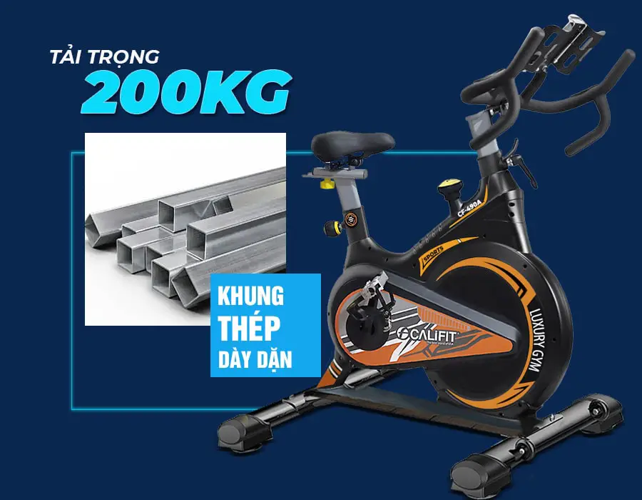 Xe đạp tập Califit Luxury CF-490A (Đen Cam)