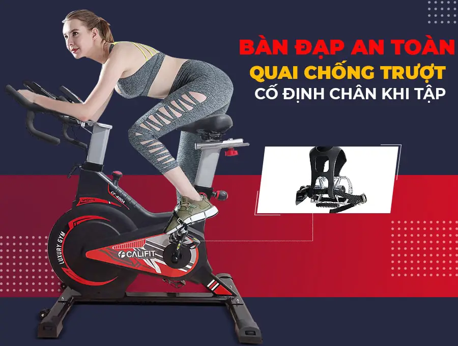 Xe đạp tập thể dục tại nhà Califit Luxury CF-490A (Đen Đỏ)