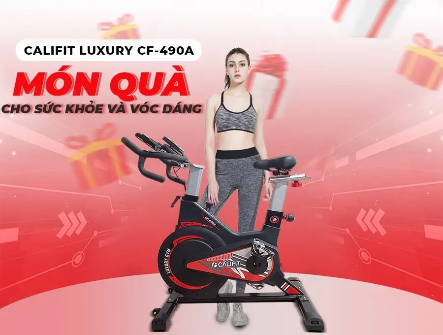 Xe đạp tập thể dục tại nhà Califit Luxury CF-490A (Đen Đỏ)