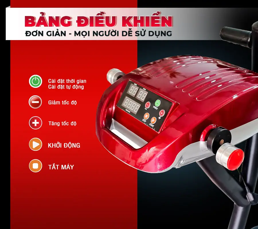 Máy rung bụng đứng đa năng M190 cao cấp (750W tùy chỉnh tốc độ + xoay eo)