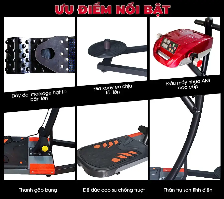 Máy rung bụng đứng đa năng M190 cao cấp (750W tùy chỉnh tốc độ + xoay eo)