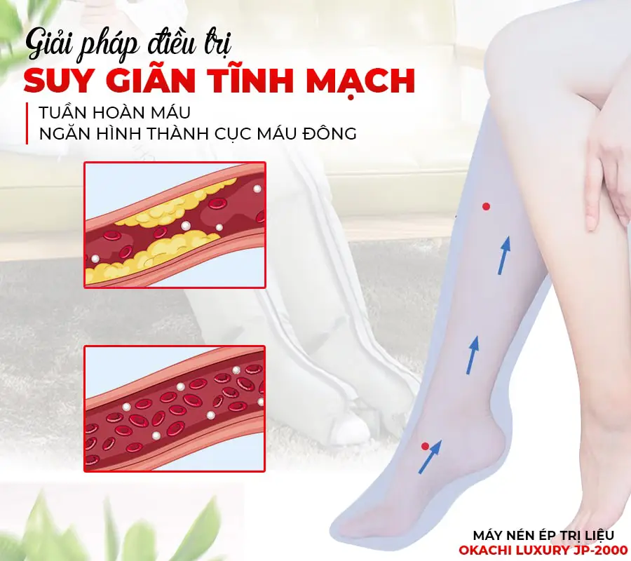 Máy nén ép trị liệu suy giãn tĩnh mạch OKACHI LUXURY JP-2000