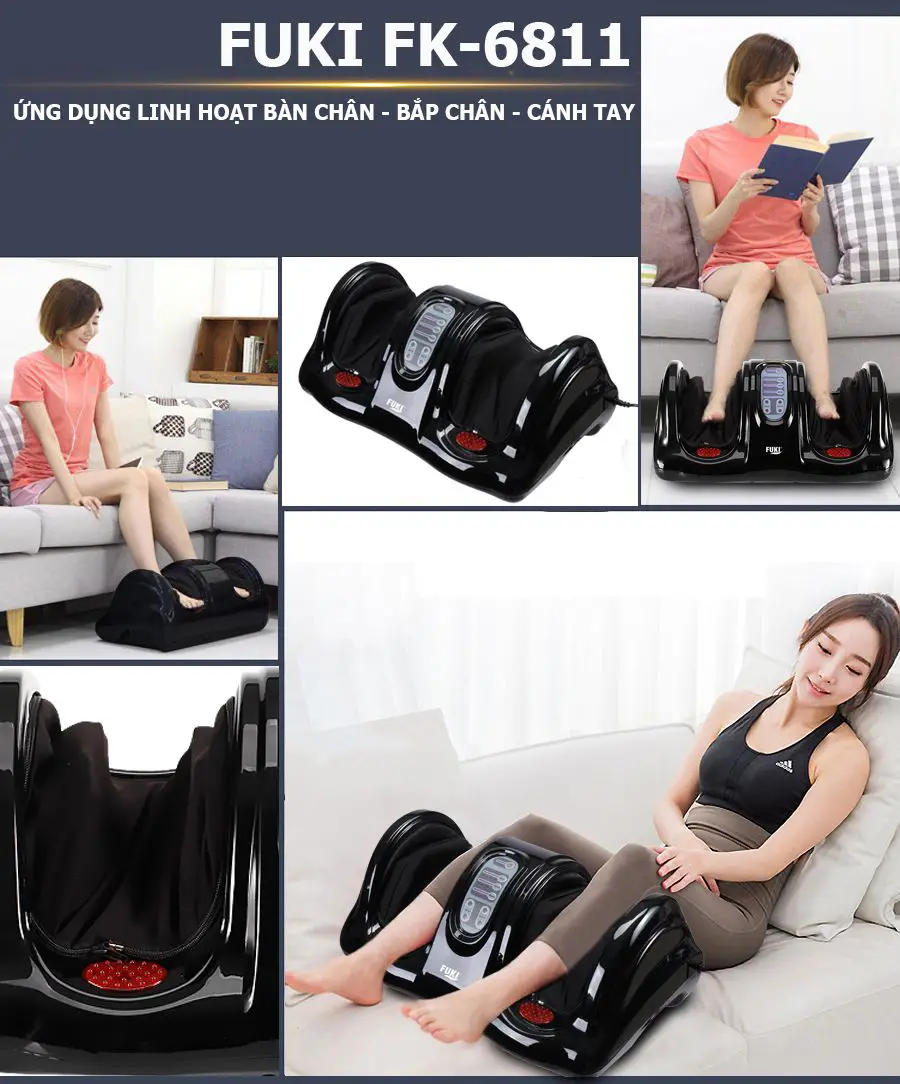 Máy massage chân đèn hồng ngoại Fuki Nhật Bản FK-6811(màu đen) 
