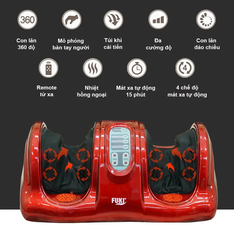 Máy massage chân đèn hồng ngoại Fuki Nhật Bản FK-6811 (màu đỏ)