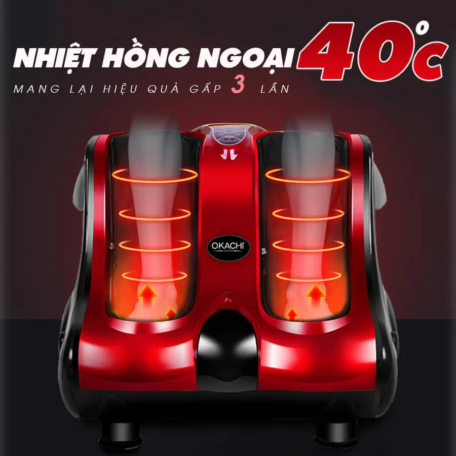 Máy massage chân hồng ngoại 3D OKACHI JP-810 (Đỏ)