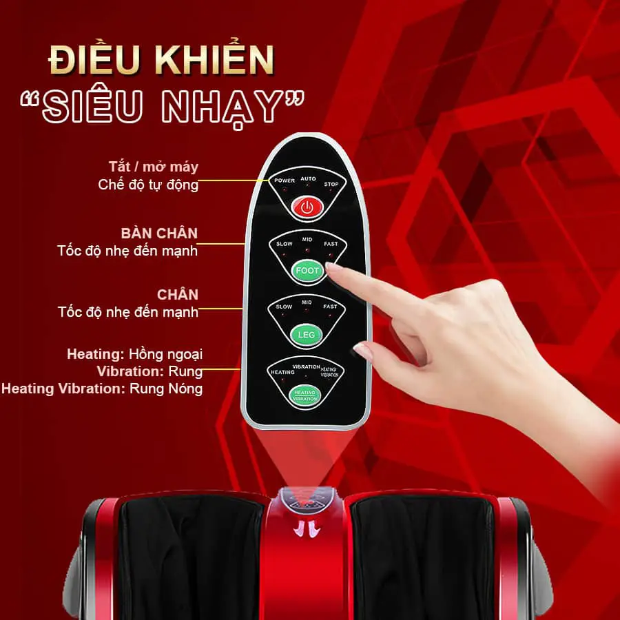 Máy massage chân hồng ngoại 3D OKACHI JP-810 (Đỏ)