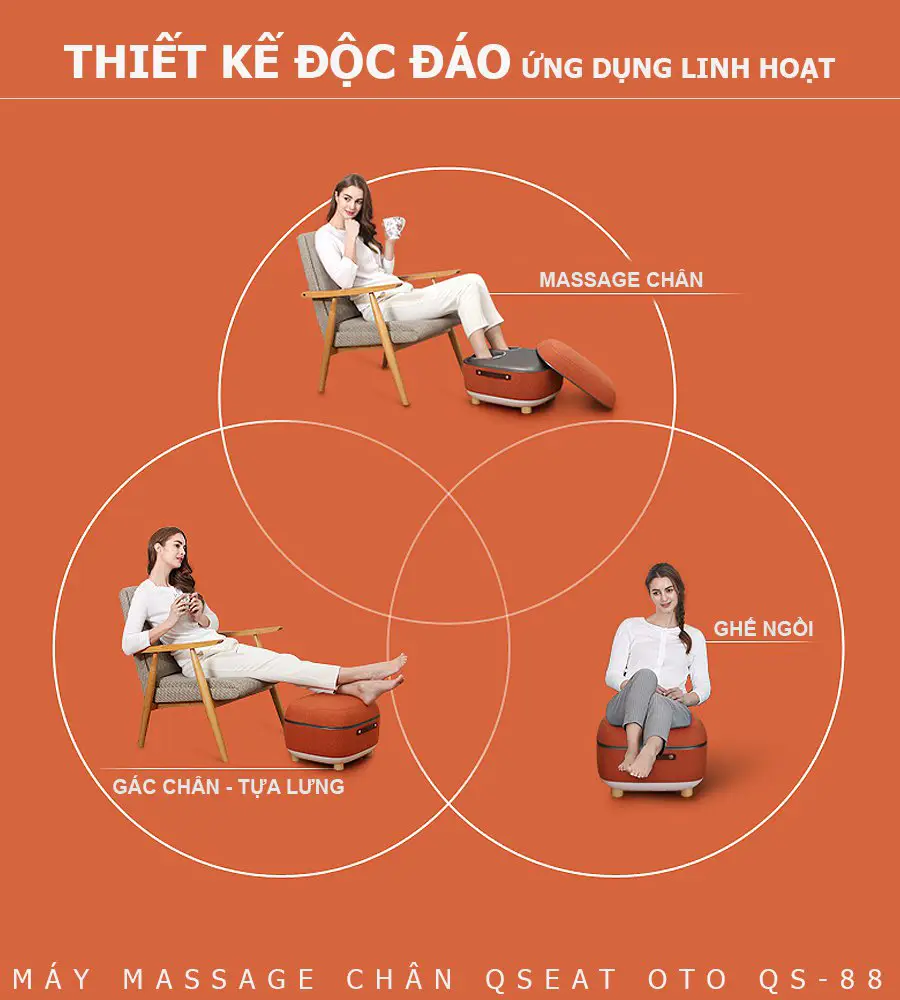 Máy massage chân QSeat OTO QS-88 (màu cam)