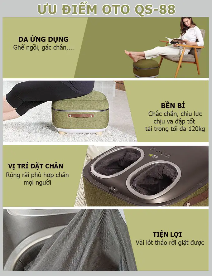 Máy massage chân QSeat OTO QS-88 (màu xanh)