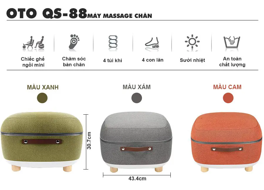 Máy massage chân QSeat OTO QS-88 (màu xám)