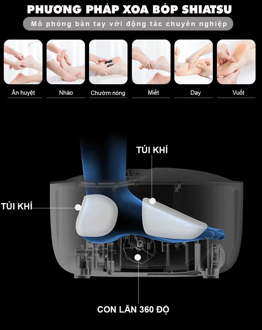 Máy massage chân QSeat OTO QS-88 (màu xám)