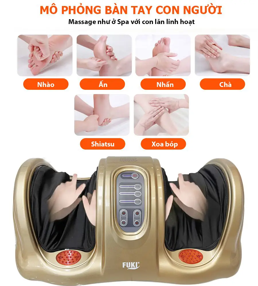 Máy massage chân hồng ngoại Fuki Nhật Bản FK-6811 (màu vàng)