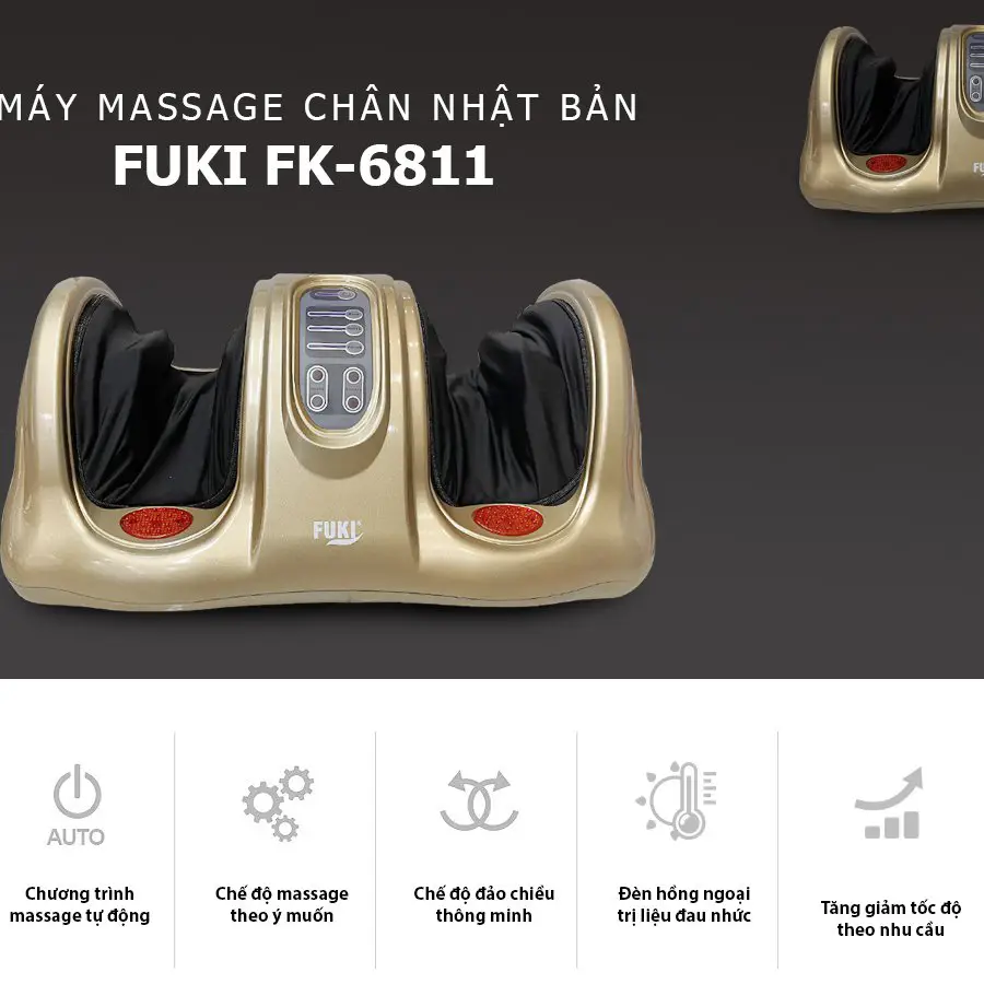 Máy massage chân hồng ngoại Fuki Nhật Bản FK-6811 (màu vàng)