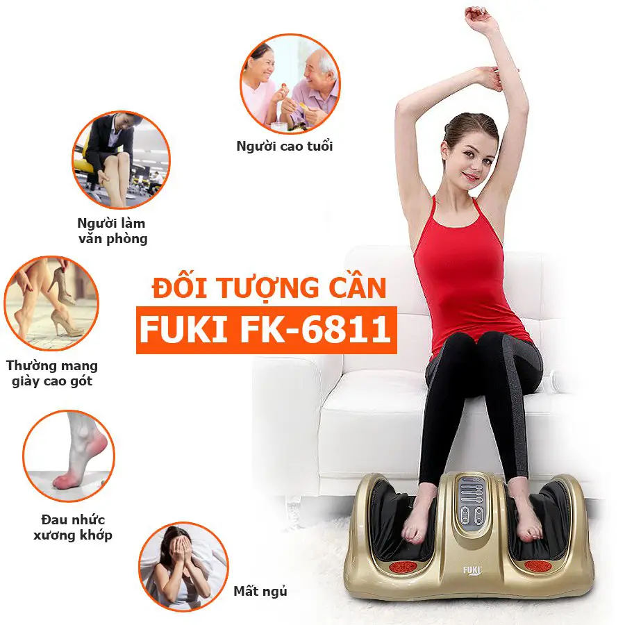 Máy massage chân hồng ngoại Fuki Nhật Bản FK-6811 (màu vàng)