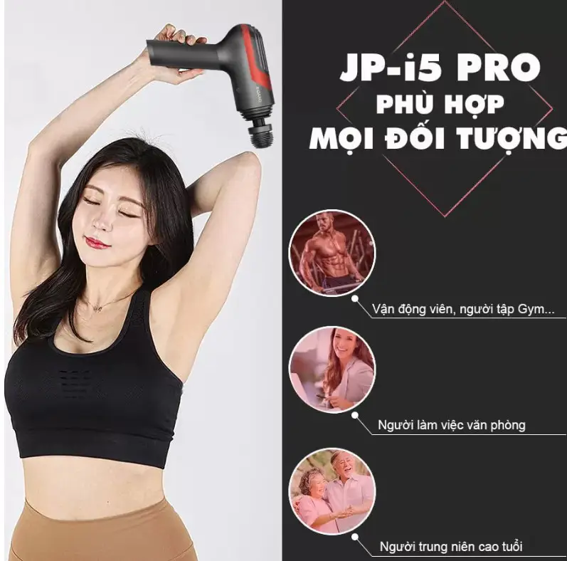 Súng massage cầm tay OKACHI LUXURY JP-i5 Pro (Viền đỏ)