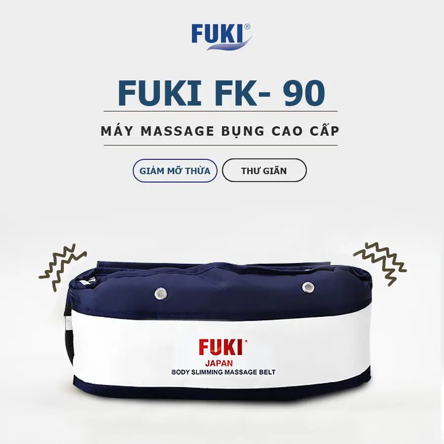 Máy massage bụng FUKI Nhật Bản FK90 Vải Dù dòng cao cấp (xanh đen)
