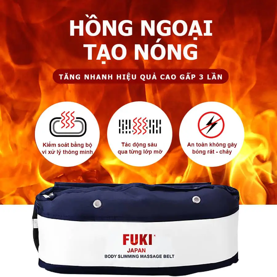 Máy massage bụng FUKI Nhật Bản FK90 Vải Dù dòng cao cấp (xanh đen)