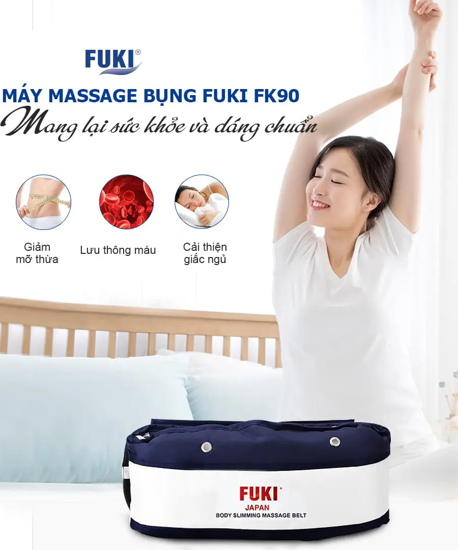 Máy massage bụng FUKI Nhật Bản FK90 Vải Dù dòng cao cấp (xanh đen)