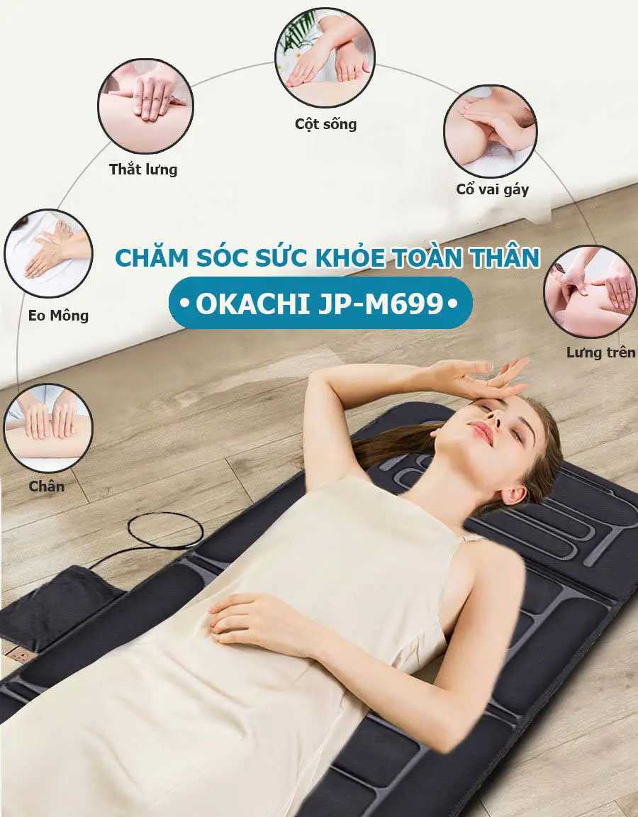 Nệm massage toàn thân OKACHI JP-M699 (dòng cao cấp)
