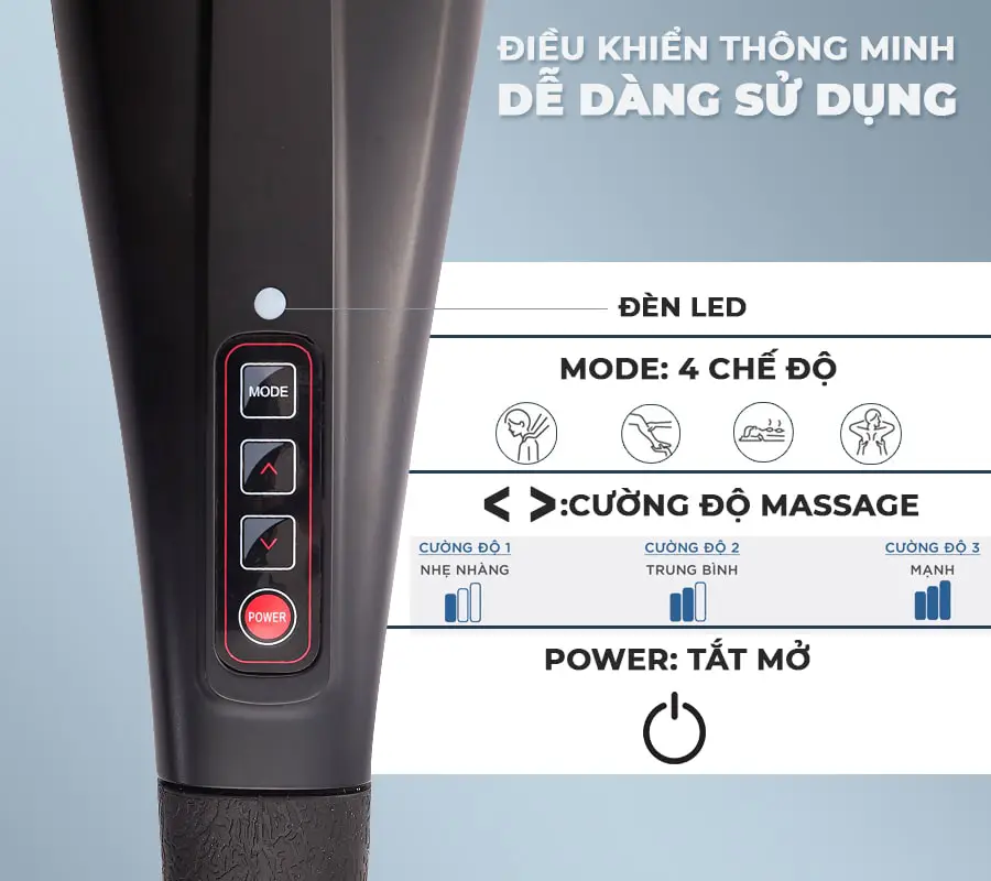 Máy massage cầm tay hồng ngoại OKACHI LUXURY JP-M610 (Trắng)