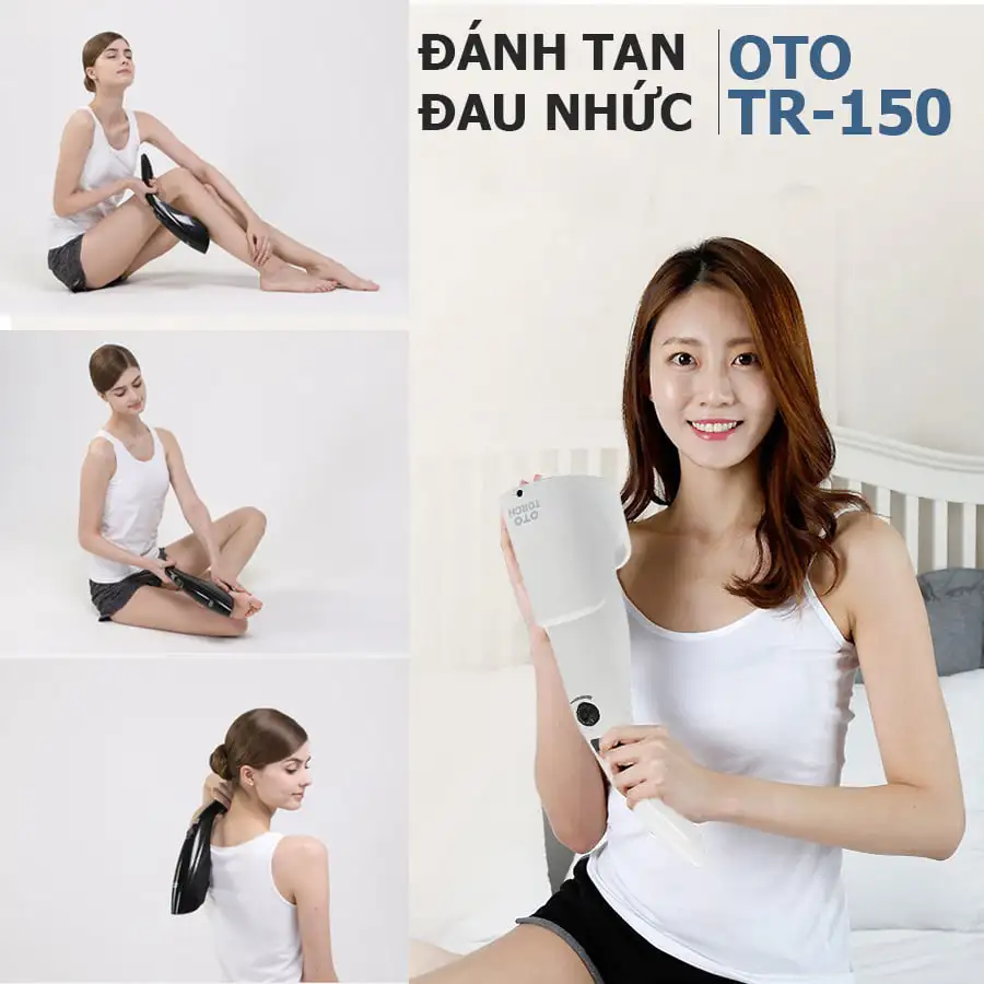 Máy massage cầm tay OTO TR-150 (Pin sạc) - Màu trắng