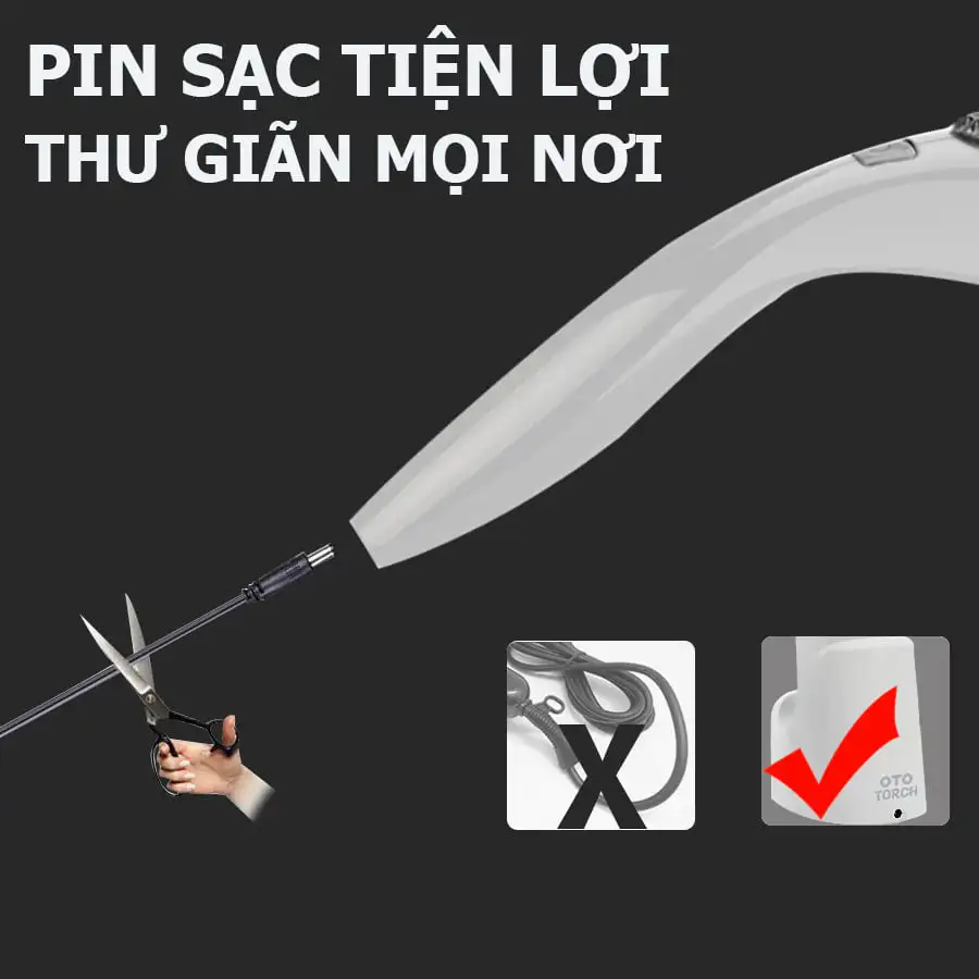 Máy massage cầm tay OTO TR-150 (Pin sạc) - Màu trắng
