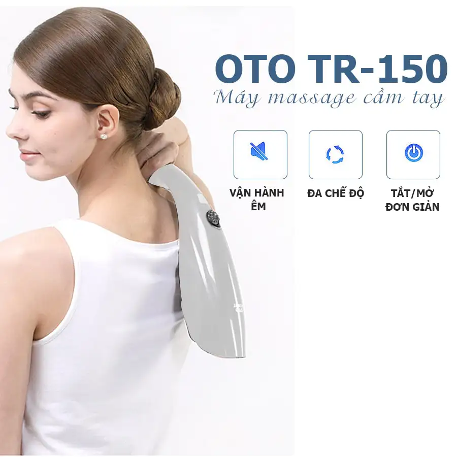 Máy massage cầm tay OTO TR-150 (Pin sạc) - Màu trắng