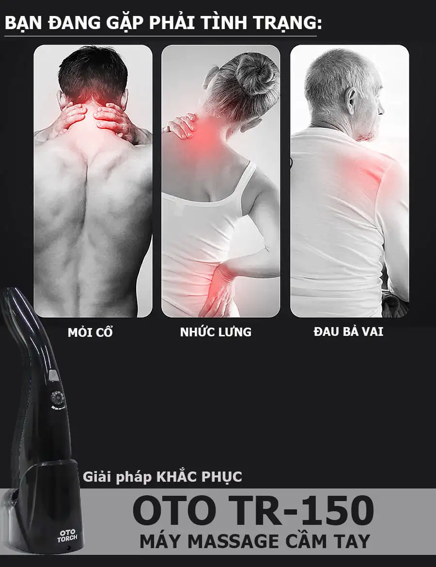 Máy massage cầm tay OTO TR-150 (Pin sạc) - Màu đen